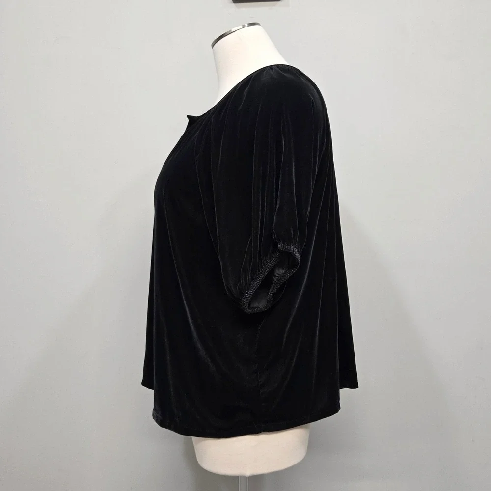 Old Navy‎ Black Velvet Peasant Top Plus Size XXL Poetcore Romantic Whimsigoth